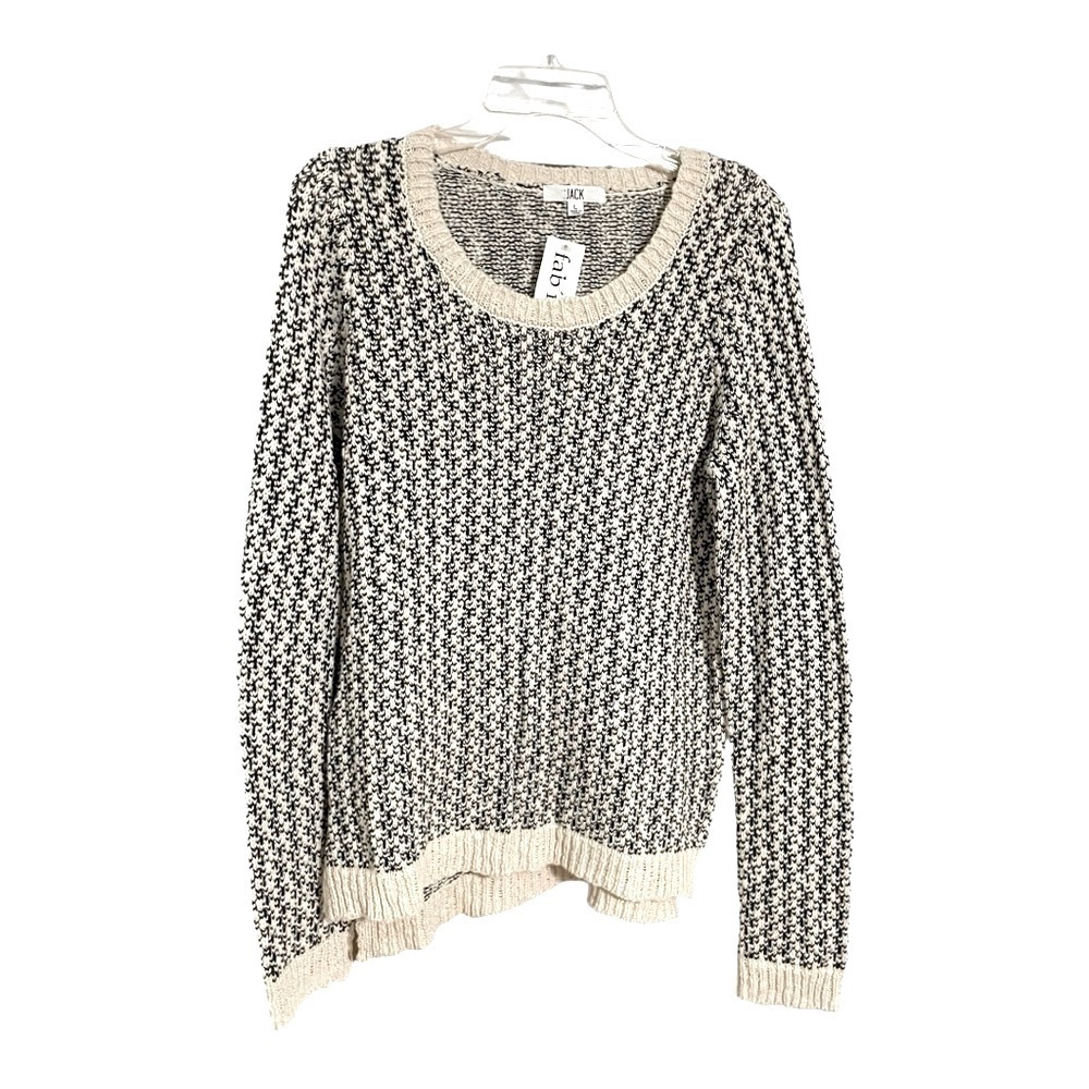 Jack by Fab'rik & Cream and black Sweater scoop neck, pullover size L. Cotton - Picture 2 of 14
